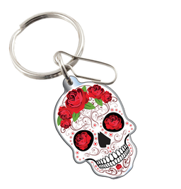 PlastiColor Skull with Roses Key Chain