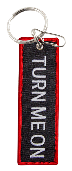 PlastiColor Turn Me On Embroidered Strap Key Chain