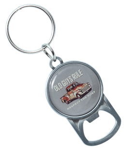 Old Guys Rule Domed Bottle Opener Key Chain