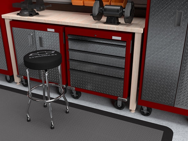 Chevrolet Bowtie Gray Garage Stool