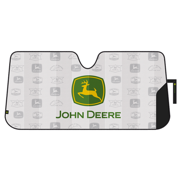 John Deere Cool White Retro Logo Accordion Sunshade