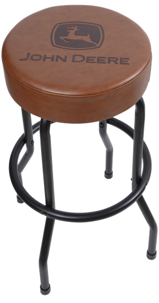 John Deere Embossed Logo Garage Stool