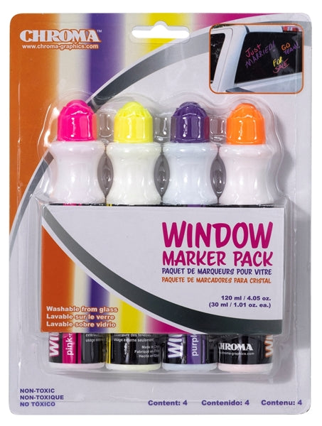 4 Pack Neon Window Markers