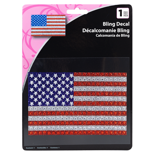 American Flag Full Bling Decal
