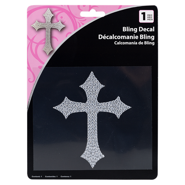 Cross Silver Bling Decal