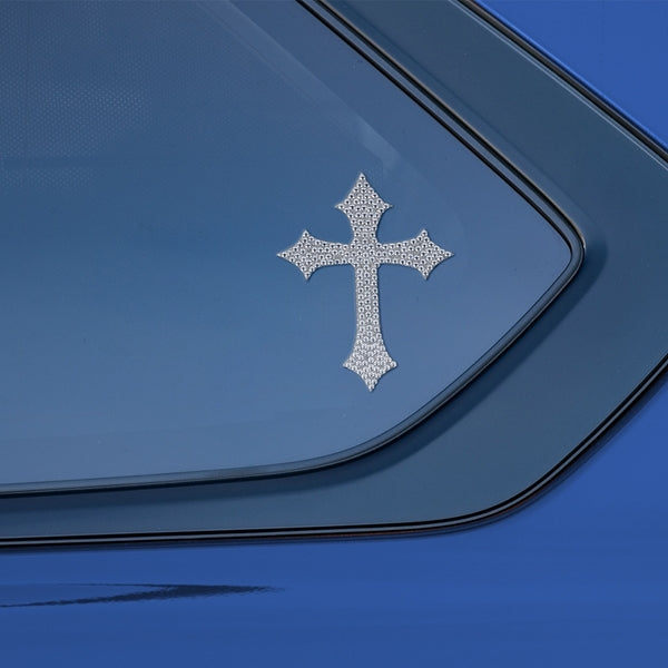 Cross Silver Bling Decal