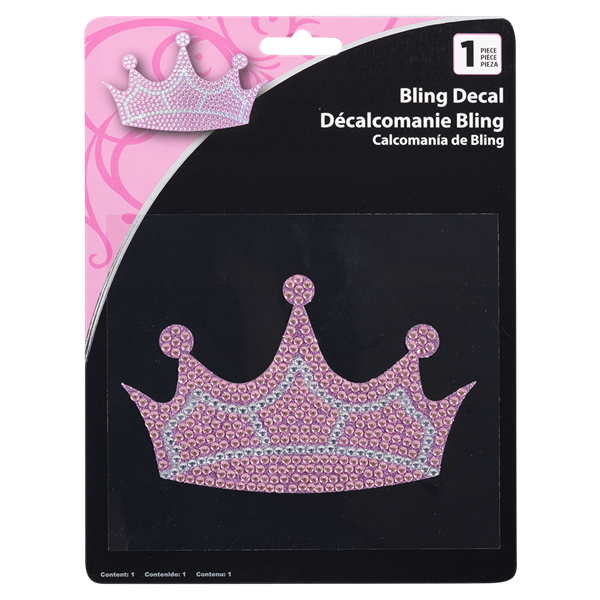 Crown Silver/Pink Full Bling Decal