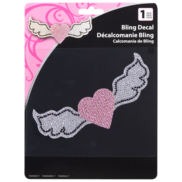 Heart Silver Full Bling Decal